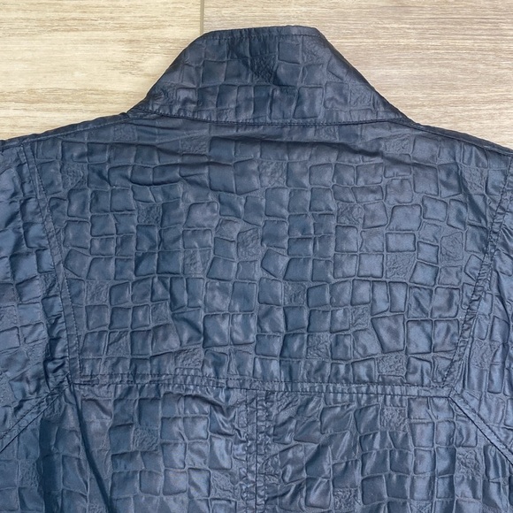 Vince Camuto Black Aligator Jacket Windbreaker Crop Zip Lightweight Rain Shell - Picture 8 of 14